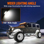 Pure White LED Rock Lights 8 Pods - Waterproof LED Underglow Light, Underbody Glow Lamp for Car Truck ATV UTV SUV Offroad Boat