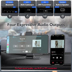 10.26" Portable Carplay Screen for Car, 4K HD Car Stereo Touch Screen with Apple CarPlay and Android Auto, 4K Dash Cam, 1080P Backup Camera, Mirror Link, Voice Control, Bluetooth, GPS, AUX/FM