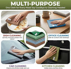 2-in-1 Scrub & Wipe Microfiber Cleaning Cloths – Non-Scratch Scrubbing Side + Soft Absorbent Side – Reusable Dual-Sided Cleaning Towels (6 Pack)