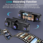 4 Channel 2.5K Dash Cam Front Rear Left Right, 170° Wide Angle Car Dash Camera with 5GHz WiFi & App Control, G-Sensor, Super Night Vision, 24H Parking Monitor, Loop Recording, 64GB SD Card Included