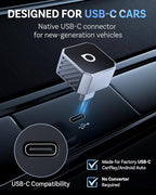 OTTOCAST USB-C Mini 3.0 Wireless CarPlay & Android Auto Adapter – for Apple iPhone/AndroidPhone, 2-in-1 Multi-User Type-C Wireless Bluetooth Dongle, for Cars with Wired CarPlay/Android Auto (Silver)