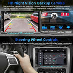Double Din Car Stereo with Carplay&Android Auto,7 Inch HD Touchscreen Car Radio Support CD DVD Player,Bluetooth,Backup Camera,Mirror Link,SWC,Subwoofer,USB/TF/AUX Input, AM/FM Car Stereo Receiver