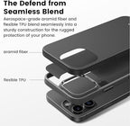pitaka Case for iPhone 16 Pro Max, 6.9" - MagSafe Compatible, Shockproof, 600D Aramid Fiber & TPU Combined [Military Grade Protective Case - Black/Grey (Twill)]