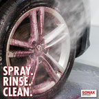 SONAX Wheel Cleaner Plus 5L 230505 | Non-Acid Color Changing Formula for Effortless Removal of Brake Dust Grime and Dirt | Safe for All Wheels | Professional Strength Cleaner | 5L (169oz)