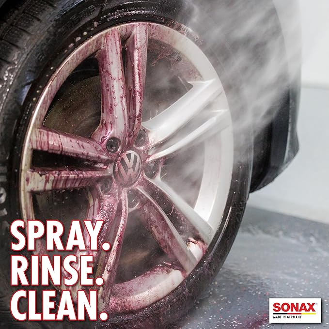 SONAX Wheel Cleaner Plus 5L 230505 | Non-Acid Color Changing Formula for Effortless Removal of Brake Dust Grime and Dirt | Safe for All Wheels | Professional Strength Cleaner | 5L (169oz)
