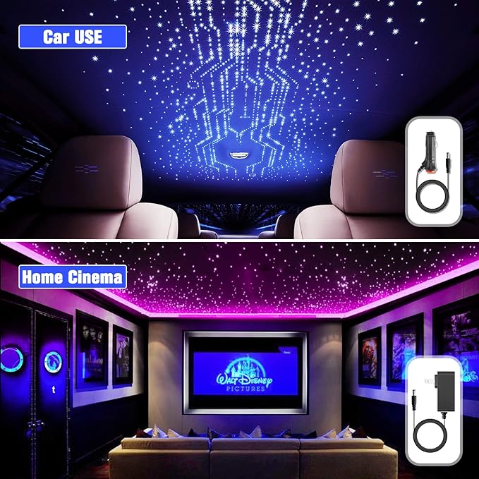 32W Starlight Headliner Kit, Star Lights for Car Roof&Home Decoration, Fiber Cable 800pcs*0.03in*13.1ft RGBW Star Light Headliner with Bluetooth APP/Remote Control/Music Mode