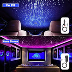 16W Meteor Twinkle LED Fiber Optic Lights, Bluetooth APP/Remote/Music Control RGBW Star Ceiling Light Kit+Adapter+Car Use Plug+Shooting Stars Light Kit, 550pcs*0.03in*9.8ft for Car/Home