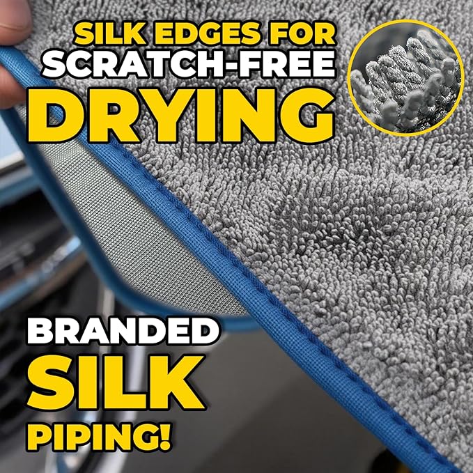 SHSCLY Professional Car Drying Towel – 2-Pack XL Microfiber Towels for Cars, Trucks & SUVs, No Drag, Paint-Safe, Controlled Streak-Free Drying, Lightweight Feel When Wet, Soft & Absorbent, 29" × 33"