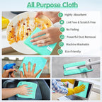 FIXSMITH Turquoise Microfiber Cleaning Cloth -Pack of 8, Highly Absorbent Cleaning Rags, 16"X12" All Purpose Cleaning Towels for Housekeeping, Kitchen, Car, Lint Free and Reusable Microfiber Towels