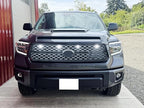 iJDMTOY 4pc Black-Out Smoked Lens Xenon White Full LED Front Grille Clearance Light Kit Compatible with Toyota 2018-2021 Tundra w/Honeycomb, Non-TRD, Non-Horizontal Beam Grille