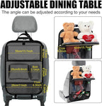 2 Pcs Backseat Car Organizers with Table Tray, 6 Storage Pockets Car Organizer with Tablet Holder, Kick Mats Protectors for Kids Travel Accessories Black, Unisex(Classic,Grey)
