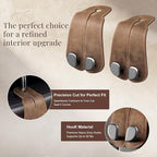 CoBak Genuine Leather Purse Hook for Car - Universal Premium Stitched Leather and Aluminum-Magnesium Alloy Double Car Seat Back Storage Hook for Purses, Handbags, Bags (2 Pack),Leather Brown
