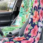Hahafelt 4 Pack Car Seat Towel Covers with Storage Bag, 63 x 32 Inch Universal Non Slip Waterproof Sweat Protector for Car Truck, Gym Swimming Running, Machine Washable (Tropical Summer Flower)