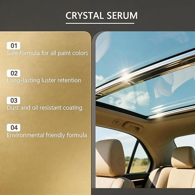 100ml PTZ Cristal Serum Graphene Ceramic Coating for Cars – 9H Nano Quick Coat Spray, High Gloss Shine, Water Beading Protection, Easy DIY Coating for Paint Glass Wheels (2PCS)