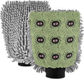 Qilmy Halloween Pattern Microfiber Chenille Car Wash Sponge Scratch Free Car Wash Mitt Absorbent Mitt Sponge for Trucks SUVs Car Washing Home Cleaning, Medium
