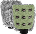 Qilmy Halloween Pattern Microfiber Chenille Car Wash Sponge Scratch Free Car Wash Mitt Absorbent Mitt Sponge for Trucks SUVs Car Washing Home Cleaning, Medium