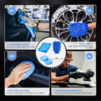 COOGEO 21Pcs Car Detailing Kit,Compelete Car Cleaning Kits Interior Cleaner with Detailing Brushes,Car Wash Kit with Cleaning Gel,Wash Mitt, Car Care Gift for Men