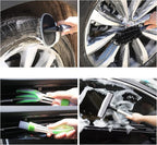 AUTODECO 22Pcs Car Wash Cleaning Tools Kit Car Detailing Set with Canvas Bag Pink Collapsible Bucket Wash Mitt Sponge Towels Tire Brush Window Scraper Duster Complete Interior Car Care Kit