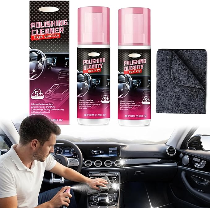 Car Interior Detailer & Protectant, 3-in-1 Car Interior Cleans, Restores & Blocks 99% of UV Rays | Non-Greasy Anti-Static Shield Repels Dust | Factory Shine for Leather, Plastic & Vinyl (2 Pack)