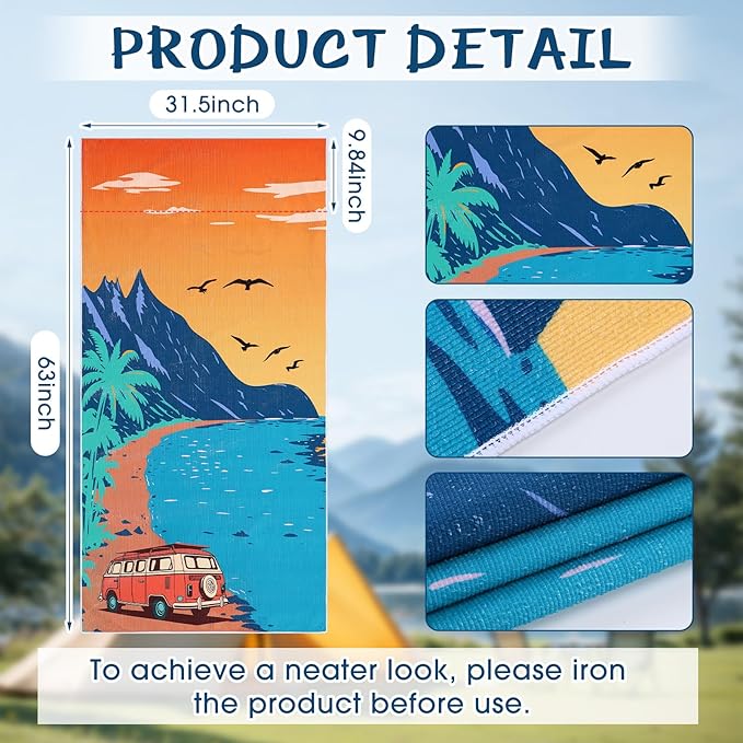 Hahafelt 2 Pack Car Seat Towel Covers Athletic Running Towel Performance Microfiber Post Workout Sweat Washable Cover Non Slip for Seat Outdoor Sport (Beach Camping)