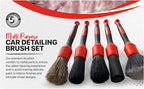 Preimum Car Detailing Brush Set - 5 Pack Auto Detail Kit for Automotive, Soft to Firm Brushes for Cleaning and Polishing for Interior, Exterior, Dashboard, Wheel Rims, Air Vent, Seat, car wash