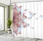 Ambesonne Flower Shower Curtain, Abstract Themed Modern Futuristic Image with Water Like Colored Artwork Print, Cloth Fabric Bathroom Decor Set with Hooks, 69" W x 75" L, Dried Rose