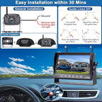 Rohent RV Backup Camera Wireless HD 1080P Waterproof Dual Antennas Digital Signals Rear View System for Trailers Trucks Motorhomes 4 Channels 7'' Touch Key DVR Monitoring Night Vision R12