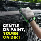 2-in-1 Wash Mitt - Microfiber Car Washing with Dual-Sided Design Mesh Bug Remover, Chenille Scratch-Free Microfiber Noodles, Boat, Glass, House or Car Wash Glove, High Water Retention