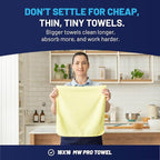 Microfiber Wholesale MW Pro 16x16 Commercial Cleaning Rags - Professional Janitorial Supplies for Dusting, Office & Heavy Duty Cleaning - Multi-Surface Dusters (Yellow, 12-Pack)