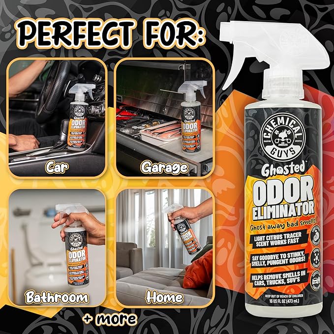 Chemical Guys SPI2321603 Ghosted Complete Interior Vehicle Odor Eliminator, Great for Cars, Trucks, SUVs, RVs, Home, Office & More, 16 fl oz (3 Pack)