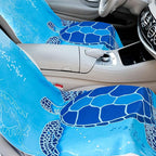 Hahafelt 2 Pack Car Seat Towel Covers with Storage Bag, 63 x 32 Inch Universal Non Slip Waterproof Sweat Protector for Car Truck, Gym Swimming Running, Machine Washable (Sea Turtles,Mandala)