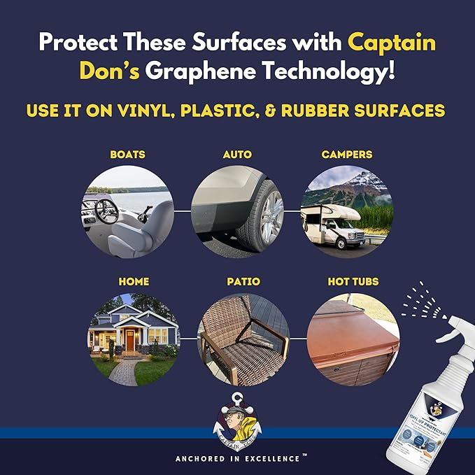 Captain Don's Graphene-Infused UV Vinyl Protectant, Vinyl Conditioner, & Vinyl Restorer, 32 oz