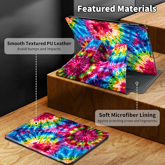 for Kindle Paperwhite Case,6.8" Kindle Paperwhite 11th Generation Case and Kindle Paperwhite Signature Edition,360 Degree Rotating Stand Leather Cover with Auto Wake/Sleep,Rainbow Color