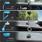 WIWU for MagSafe Car Mount Magnetic Phone Holder 360°Rotation Suction Cup Phone Mount for Car Foldable Adjustable Stable Cradle Compatible with iPhone 17/16/15/14/13/12 Series Android