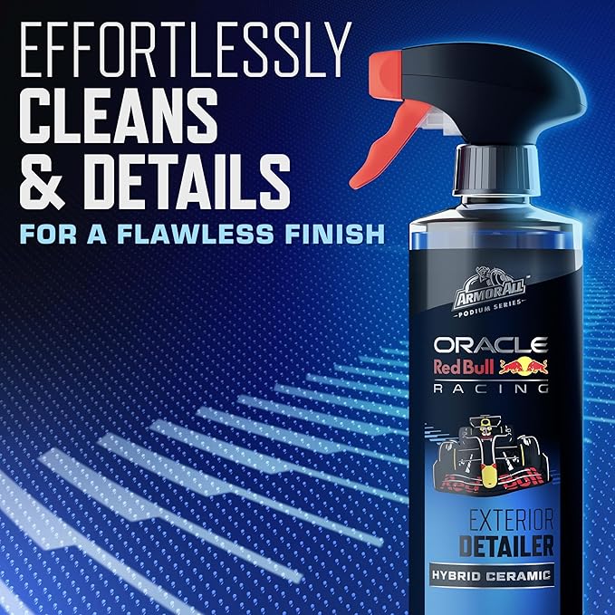 Armor All Podium Series 3-Piece Protect & Shine Car Detailing Kit Developed with Oracle Red Bull Racing, Includes Hybrid Ceramic Exterior Detailer, Tire Shine, and Interior Protectant, 16 fl oz Each