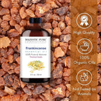 Majestic Pure Essential Oil with Glass Dropper - 100% Pure and Natural - Essential Oils for Diffuser, Aromatherapy, Soap and Candle Making, Frankincense Essential Oil, Frankincense Oil, 2 Fl Oz