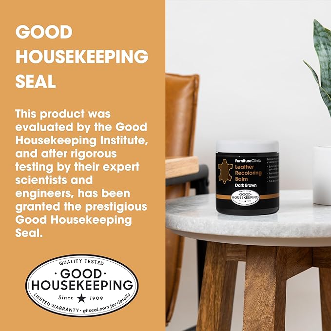 Furniture Clinic The Original Leather Recoloring Balm Light Grey Leather Dye for Furniture, Couches & Car Seats - Restore Scratched, Faded, & Damaged Surfaces
