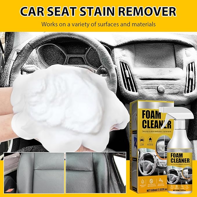 2PCS Multi-Purpose Foam Cleaner, 2024 New All Around Master Foam Cleaner, Car Interior Foam Cleaner, Car seat Foam Cleaner Spray,Car Interior Foam Refinisher Cleaner,Car seat Stain Remover