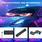 Devil Eyes Light for Trucks – 52.4''x7.5'' Large LED Eyes for Truck Windshield, Perfect Sync, Super Bright, Programmable LED, Remote+APP Control (1-Pack) for Standard Trucks/RVs/Campers