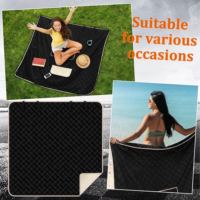 Lonfliness Car Seat Cover Towel Non Slip Back Seat Car Seat Towel Athletic Running Towel Washable Seat Cover for Gym Workout Sweat Outdoor Sport Beach Hiking Yoga (Midnight)