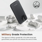 pitaka Case for iPhone 16 Pro Max, 6.9" - MagSafe Compatible, Shockproof, 600D Aramid Fiber & TPU Combined [Military Grade Protective Case - Black/Grey (Twill)]