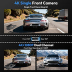 4K Dash Cam for Ford Ranger 2024 2025 2026 XL XLT Lariat Raptor,OEM-Look,2160P UHD Video,Built-in WiFi & APP,Loop Recording,G-Sensor,Plug & Play,64GB Card