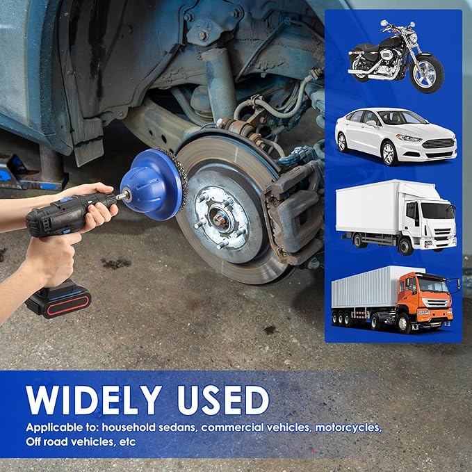 Wheel Hub Grinder Cleaning Tool, Professional Wheel Hub Cleaner Hubs Resurfacing Kit, Universal Wheels Hubs Brush with 150mm Silicon Carbide Disc for Tyre Change Rim Cleaning and Rust Removal (Style2)