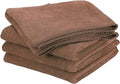 HARFINGTON 4 Pack Microfiber Cleaning Cloth, 24" x 16" Multi-Functional Cleaning Towels Reusable Absorbent Rags for Car Wash Kitchen Household Window Clean, Brown