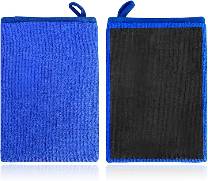 2 PCS Clay Mitt, Scratch-Free Microfiber Clay Bar Alternative Mitt Car Detailing Glove, Car Cleaning & Polishing Tool Clay Eraser Mitt for Paint Glass Wheels, Car Accessories (Blue)