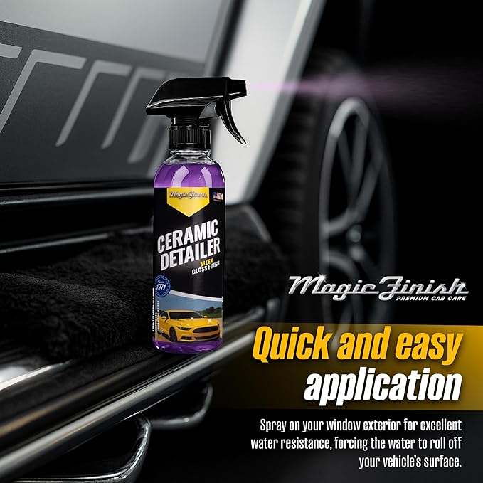 Magic Finish Ceramic Detailer (16 fl oz) – High-Gloss Ceramic Spray Coating for Sleek, Glossy Finish and Paint Protection – Car Detailing Supplies for Waxed, Painted, and Coated Surfaces