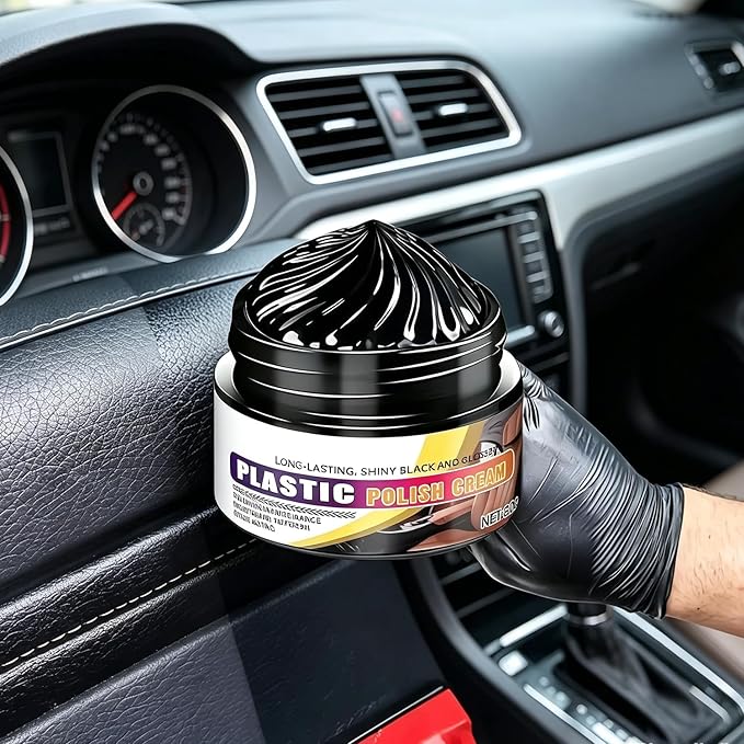 Tyre Nourish Cream, Tire Wax 100g with Sponge,Tire Polishing Paste, Restores Black Gloss, Wheel Cleaning Refurbish Wax, Polishing Paste for Cars Trucks, Restores Like-New Look (3pcs)