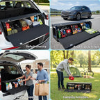 SUV Trunk Organizers and Storage, Waterproof Leather Car Storage Organizer with Lid & Sturdy Handle, Large Capacity Car Storage Bins for Groceries, Commute, Road Trips (39.76 inch)