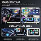 Wireless CarPlay and Android Auto Adapter, Ultra-Compact Aluminum Design with Dual-Band Technology, USB-C/USB-A Compatible for Wired CarPlay Vehicles