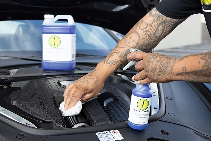 Dinowax Magic Shine | Multi-Purpose Glossy Dressing for Interior & Exterior | Professional-Grade (640 Oz)